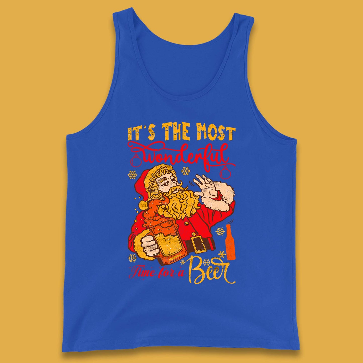 Santa Beer Time Christmas Tank Top