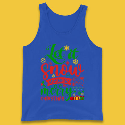 let it snow somewhere else christmas tank top