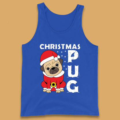 christmas pug dog tank top