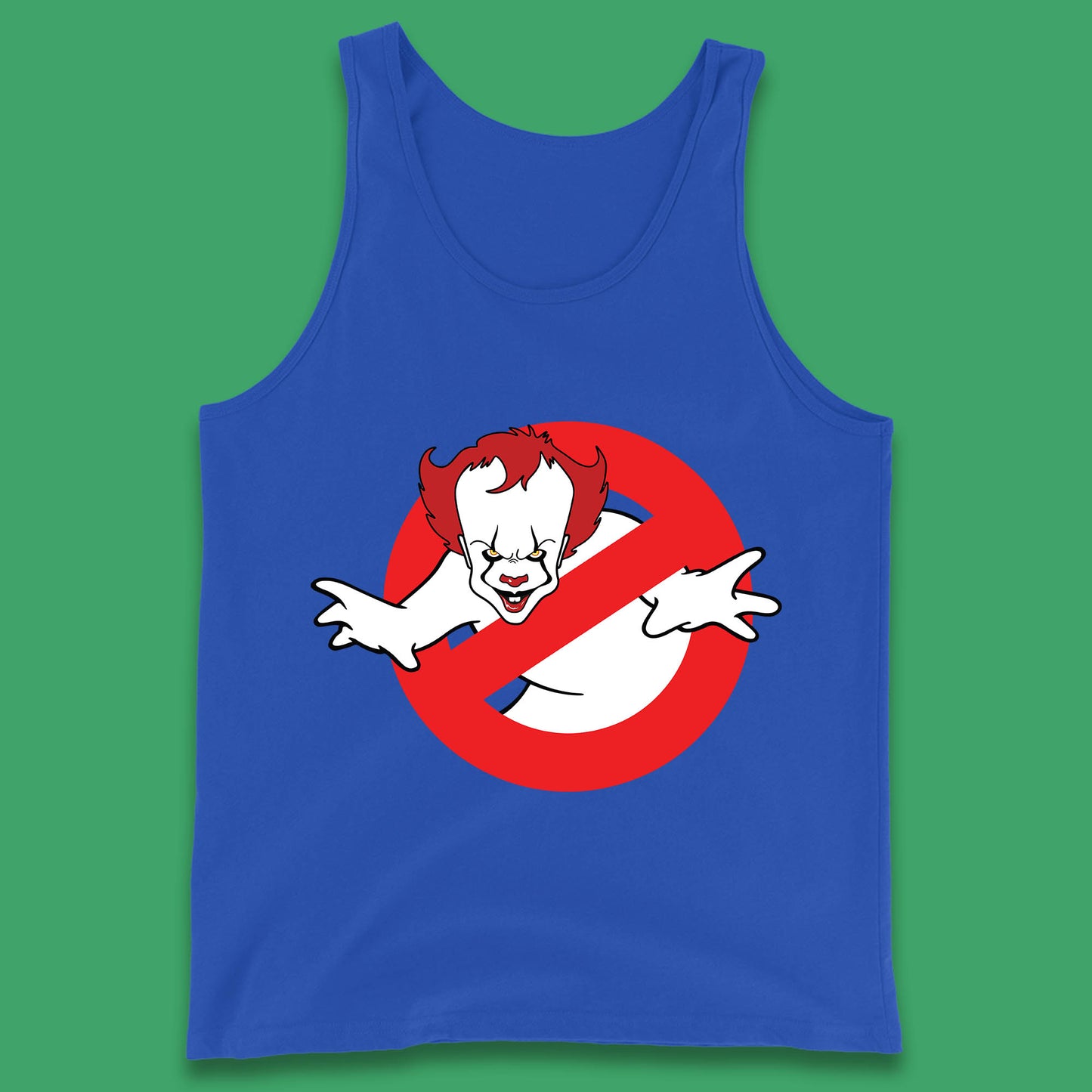 The Real Ghostbusters No Ghost Halloween IT Pennywise Clown Movie Mashup Parody Tank Top