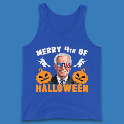 Merry 4th Of Halloween Funny Confused Joe Biden 4th Of July Tank Top