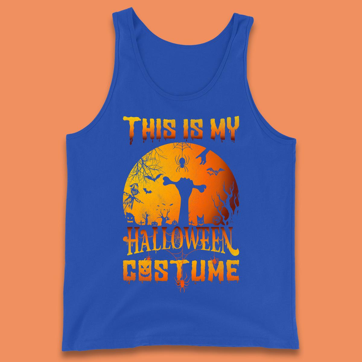 This Is My Halloween Costume Zombie Hand Rising Out Of A Graveyard & Holding Bone In Spooky Night Tank Top