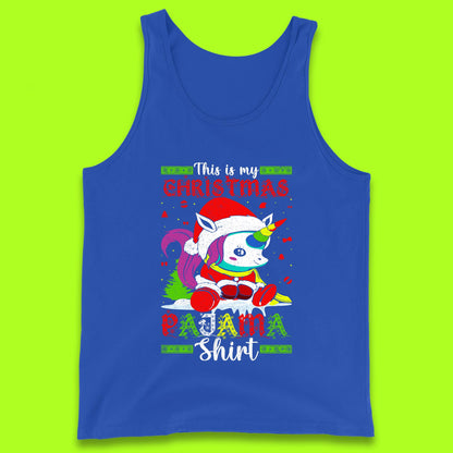 christmas unicorn santa costume tank top