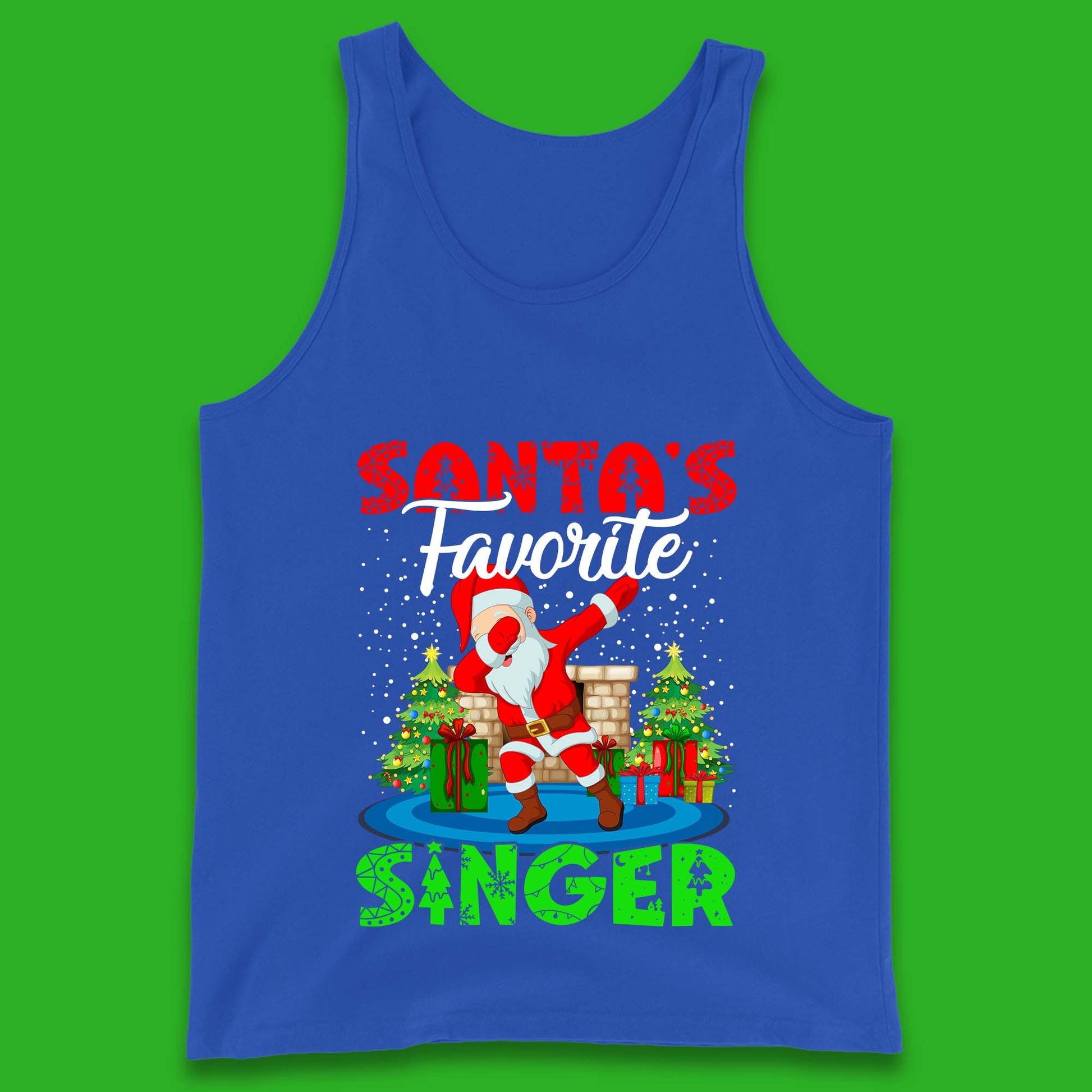 christmas dabbing santa tank top