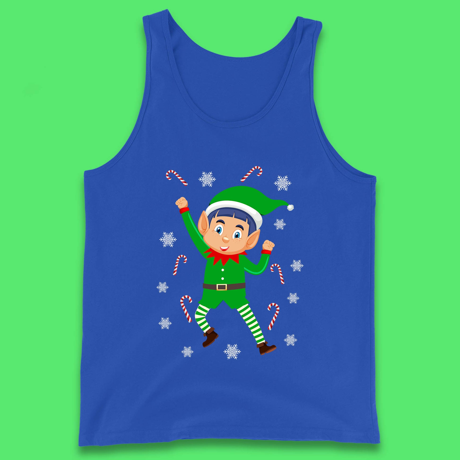 christmas elf cartoon tank top