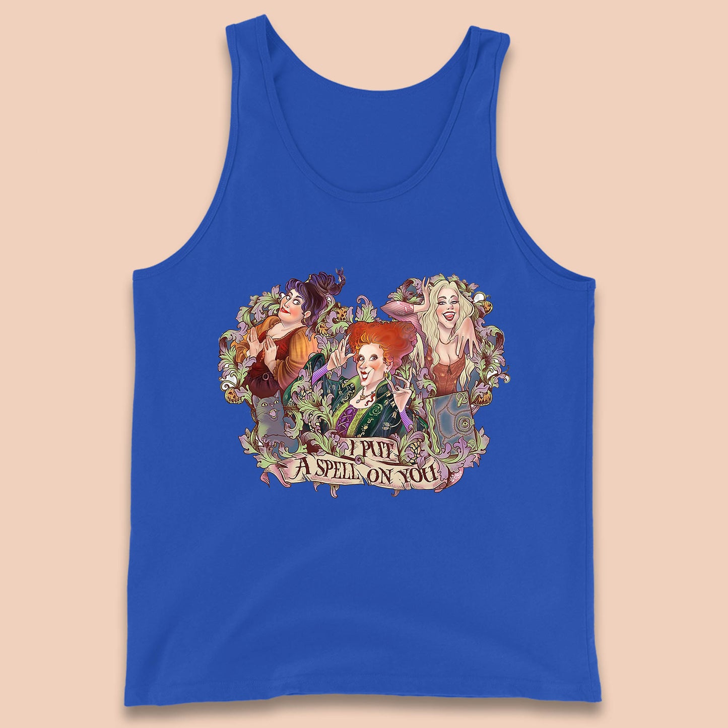 I Putt A Spell On You Halloween Sanderson Sisters Hocus Pocus Vintage Witches Tank Top
