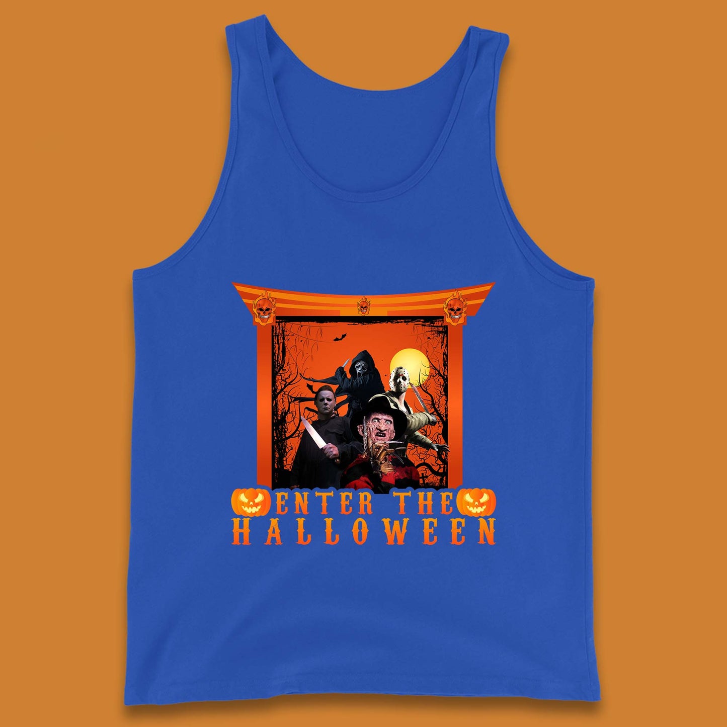 Enter The Halloween Horror Movie Characters Friends Halloween Villians Serial Killers Tank Top