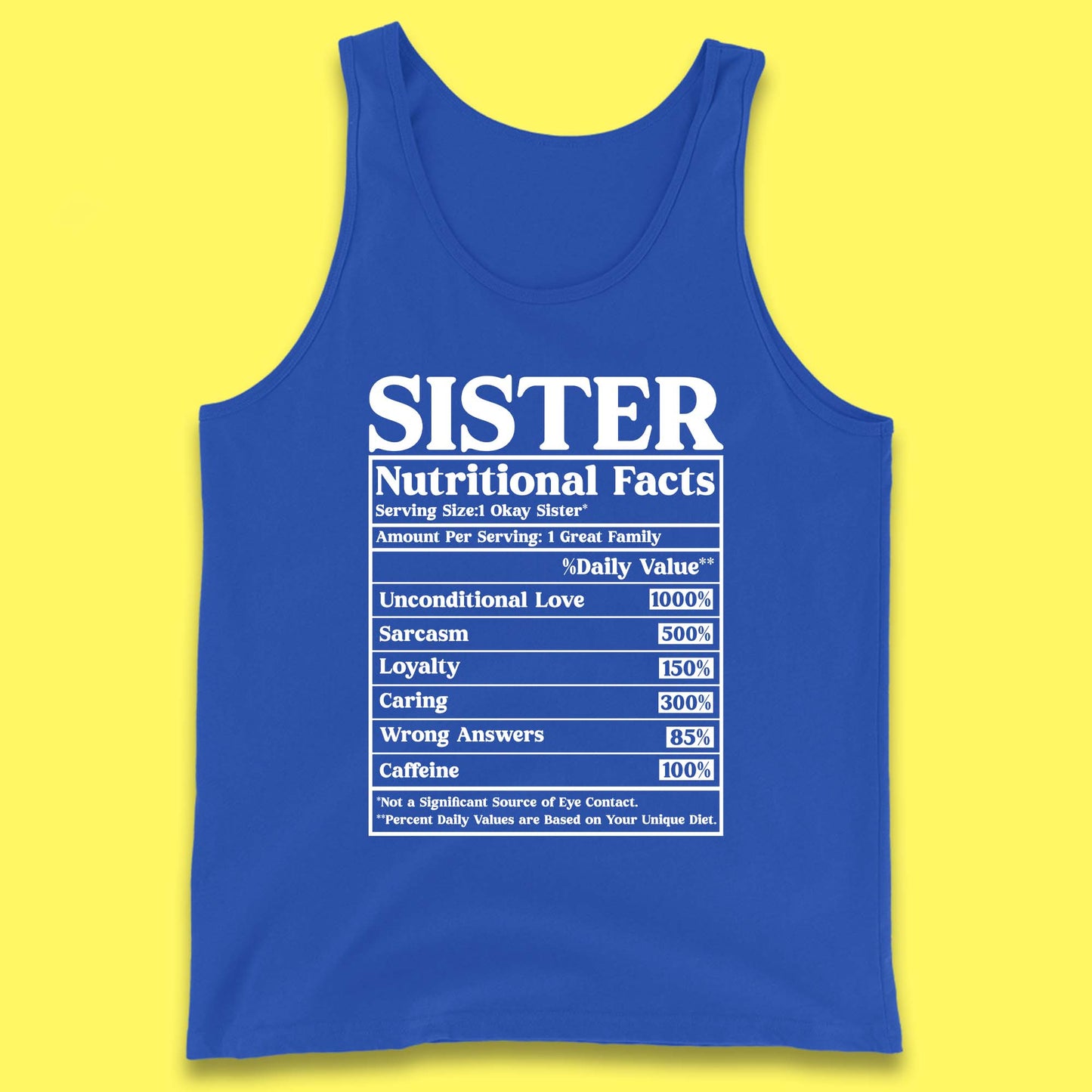 Sister Nutrition Facts Tank Top