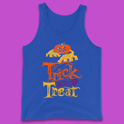 Halloween Trick Or Treat Horror Scary Evil Pumpkin With Zombie Hands Tank Top