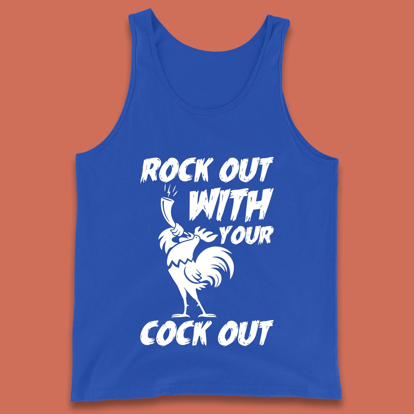 Rock Out With Your Cock Out Funny Offensive Cursed Offensive Meme Gag Joke Tank Top