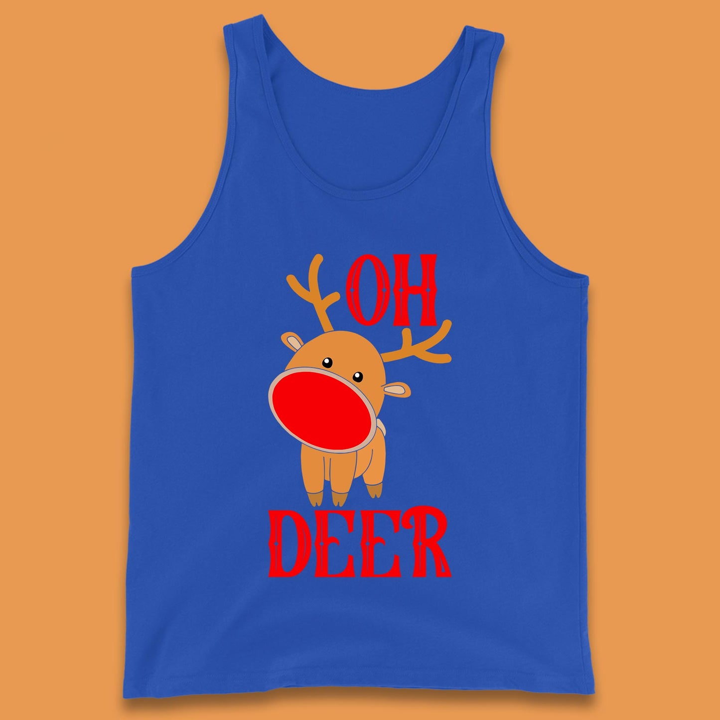 reindeer oh deer christmas rudolph tank top