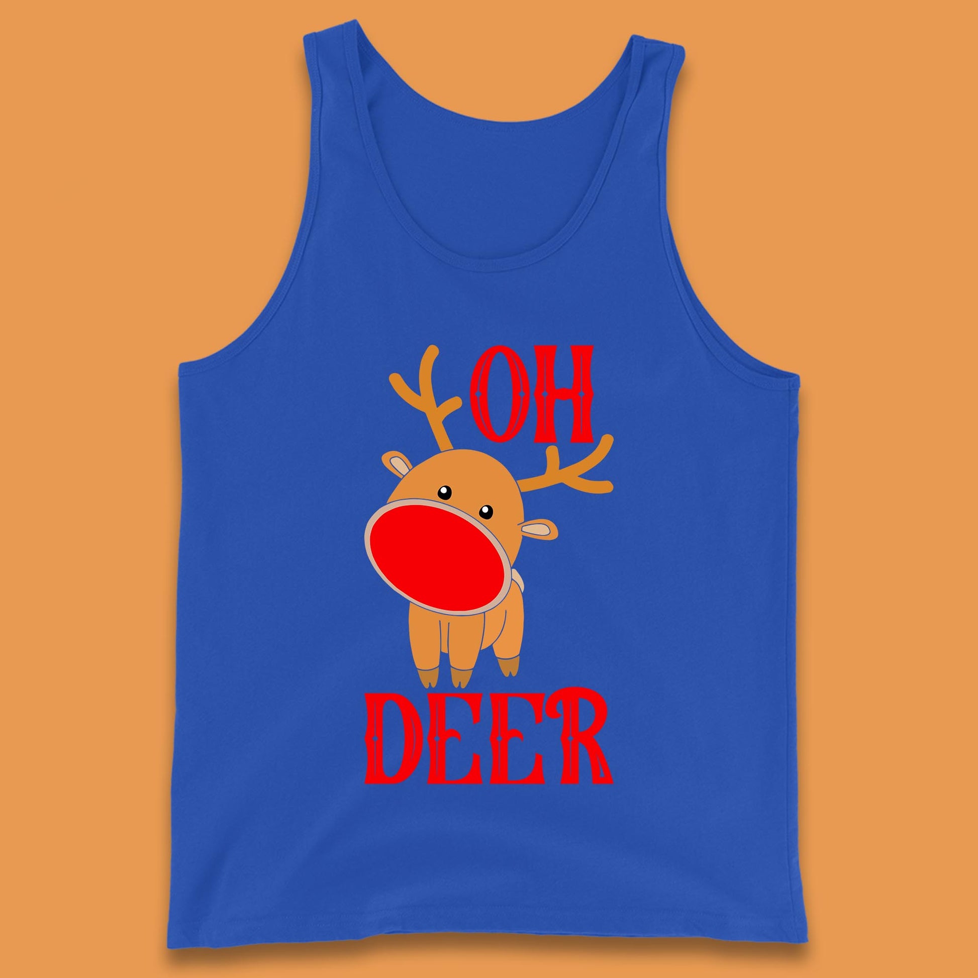 reindeer oh deer christmas rudolph tank top