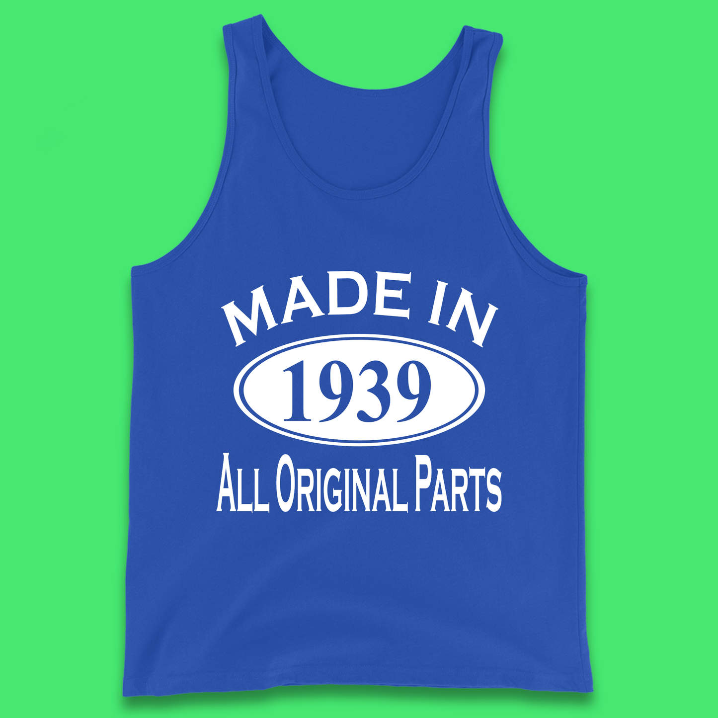 Made In 1939 All Original Parts Vintage Retro 84th Birthday Funny 84 Years Old Birthday Gift Tank Top