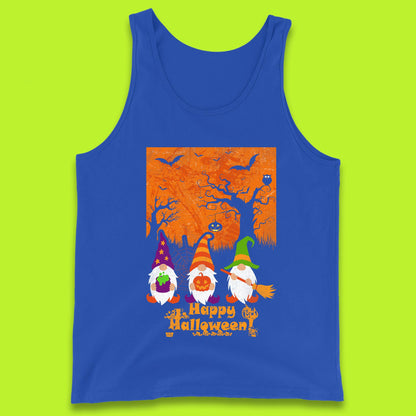 Happy Halloween Gnomies Spooky Witch Gnomes Scary Halloween Trees Gnome Lover Tank Top