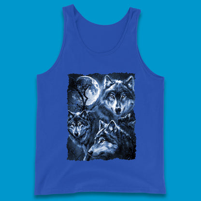Wolf Family Howling 3 Wolf Moon Wild Free Wolves Three Gray Wolf Dog Animal The Mountain Tank Top