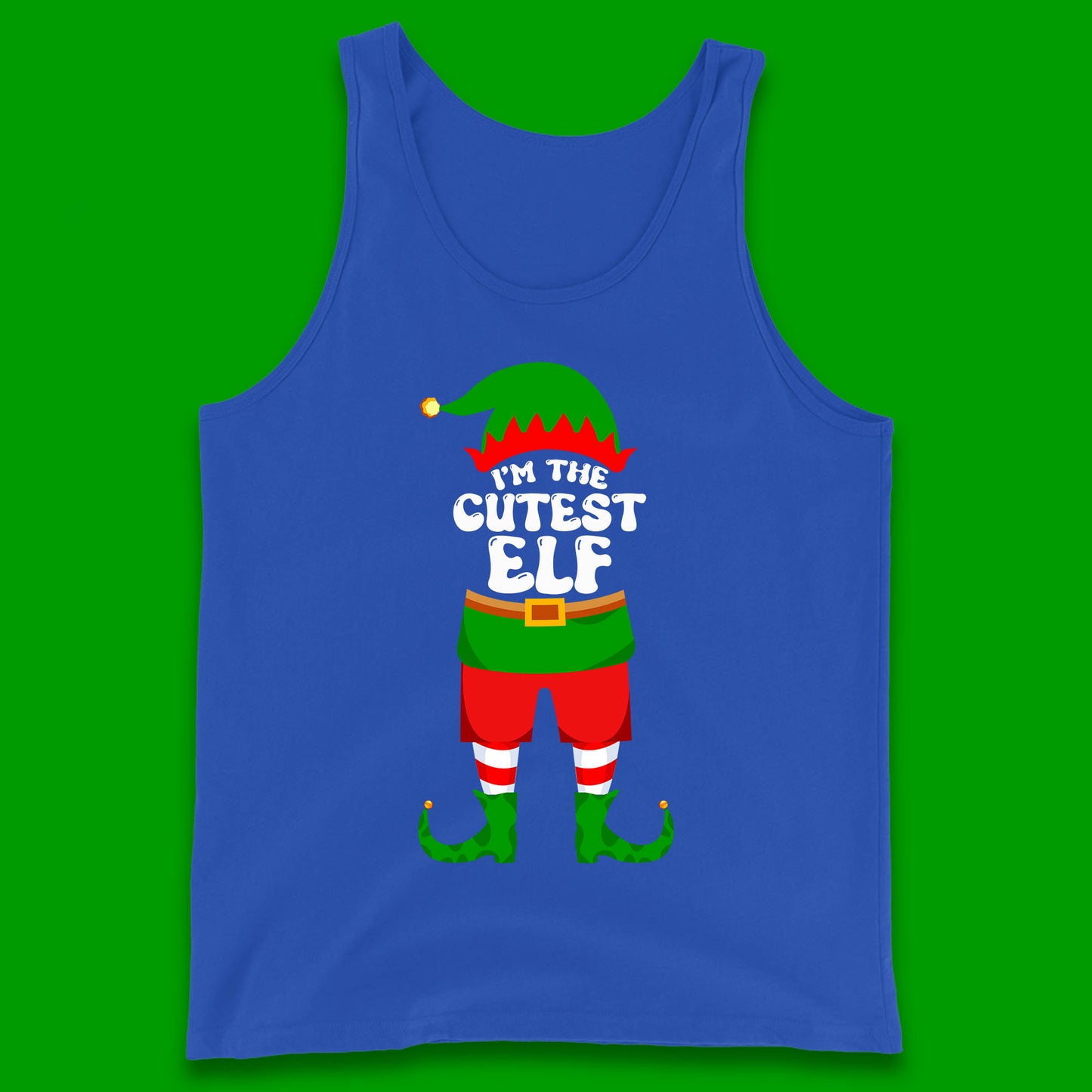 im the cutest elf christmas tank top