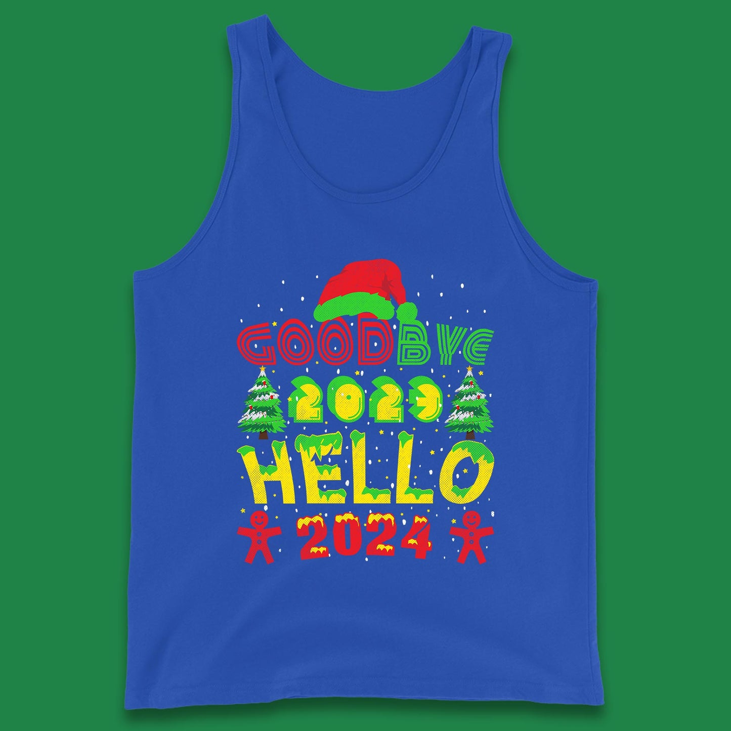 Good Bye 2023 Hello 2024 Merry Christmas Funny Happy New Year Xmas Tank Top