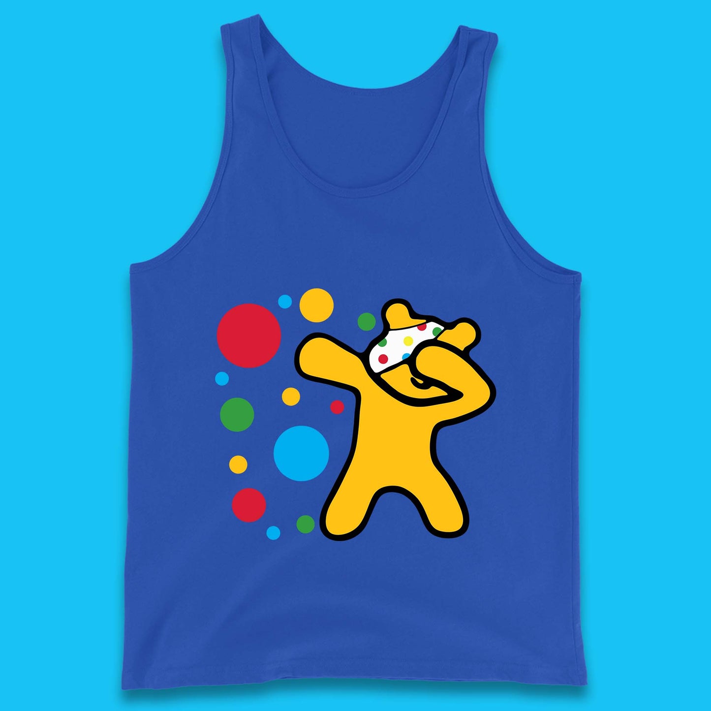 Dabbing Spotty Pudsey Bear Children In Need Dab Dance Spotty Day Donation Tank Top