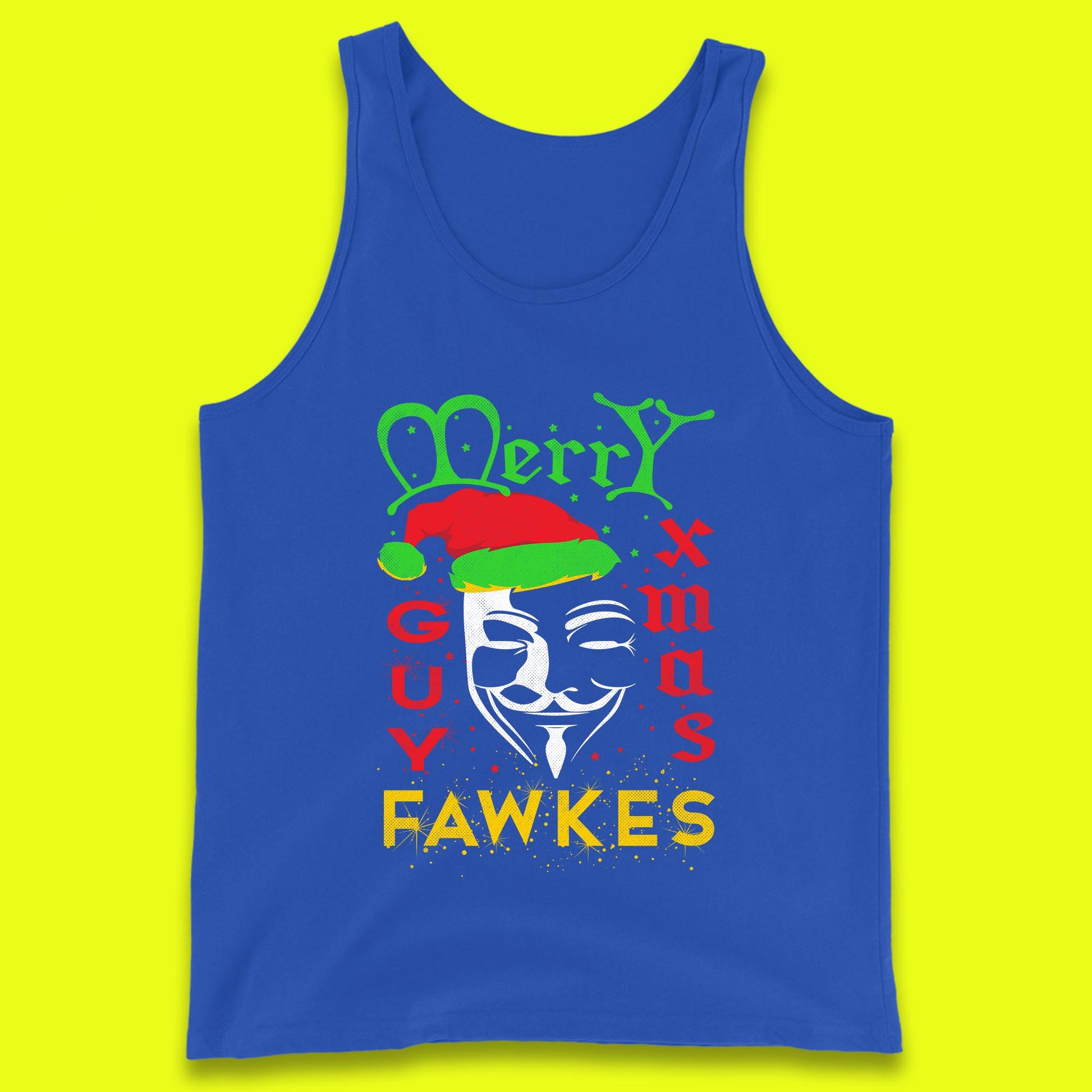 anonymous mask christmas tank top