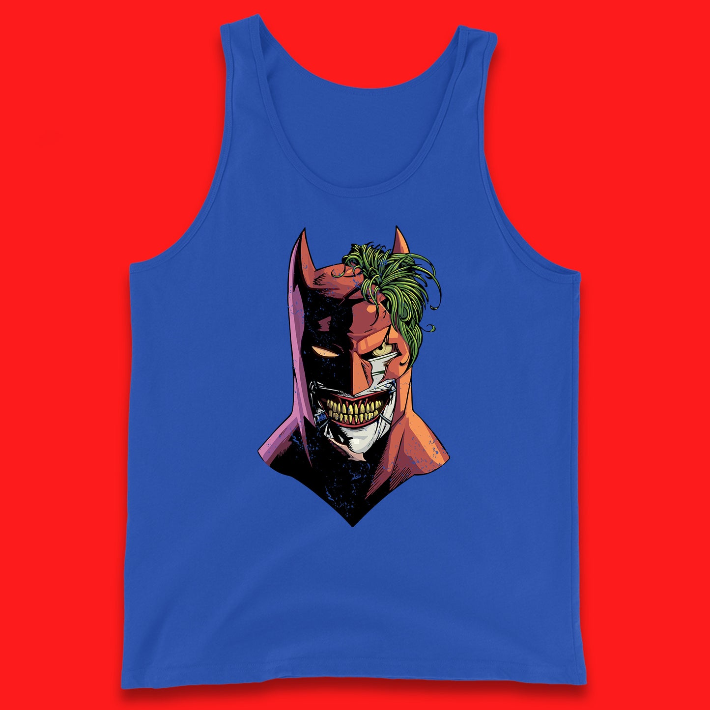 DC Comics Batman Mouth Wall Batman X The Joker Spoof Supervillain Comic Book Character Tank Top