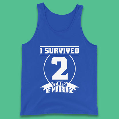 I Survived 2 Years Of Marriage Couples Celebrating 2nd Wedding Anniversary Gift Tank Top