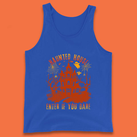 Haunted House Enter If You Dare Scary Halloween Nightmare House Spooky Season Halloween Party Tank Top