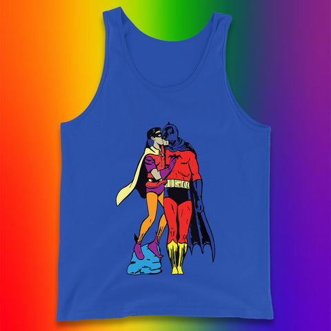 Batman X Robin Superhero Kiss Gay Pride LGBT Gay Bat Superheros Film DC Comics Tank Top