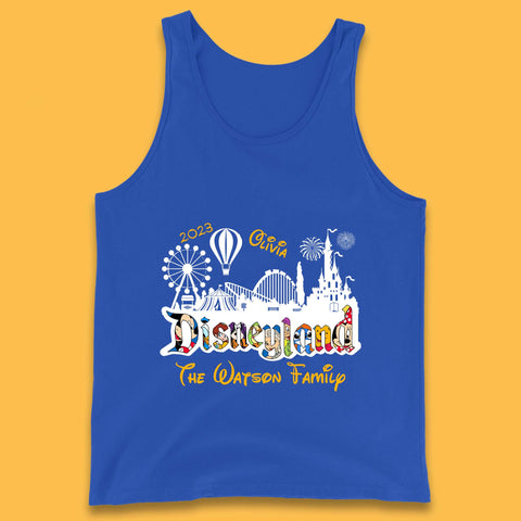 Personalised Disneyland Family Vacation Your Name Disneyland Castle Disneyworld Trip Tank Top