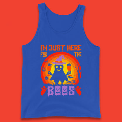 I'm Just Here For The Boos Halloween Boo Ghost Witch Hat Horror Scary Tank Top