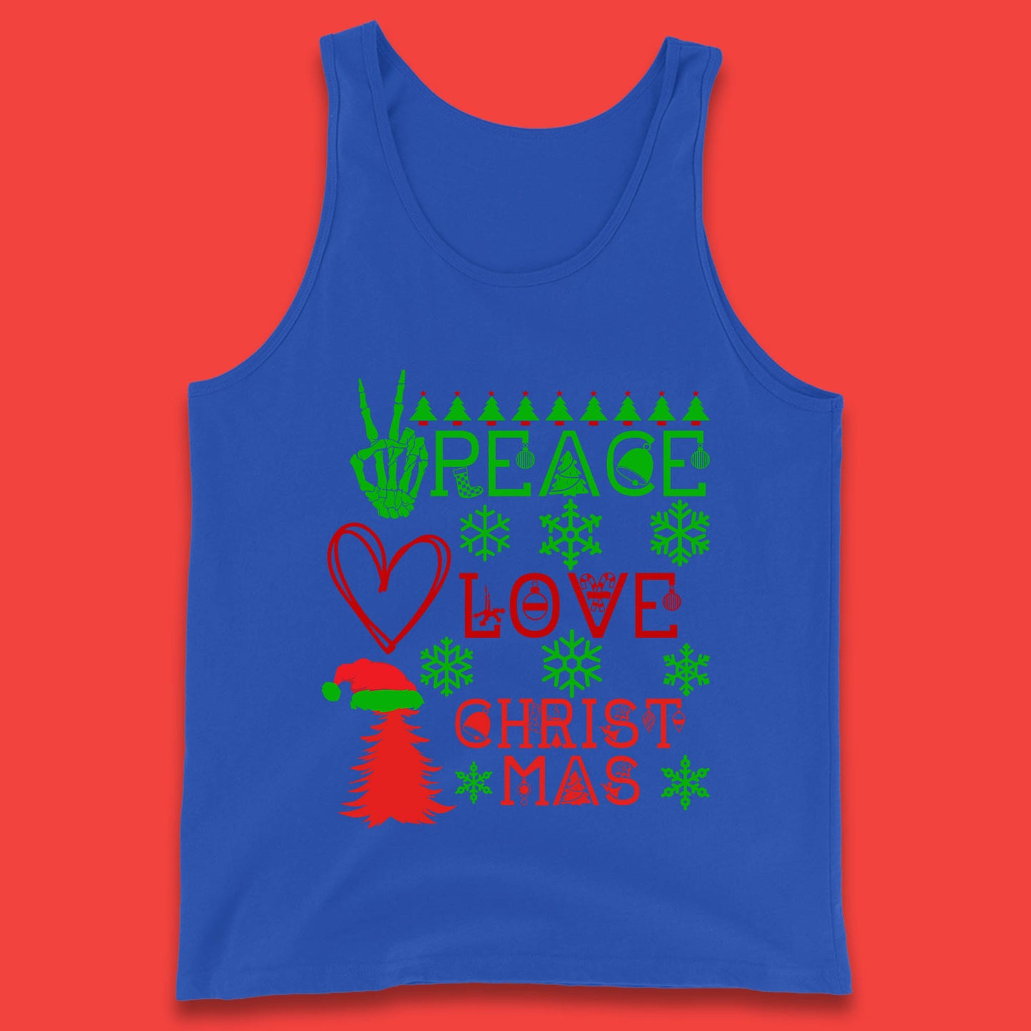 peace love christmas tank top
