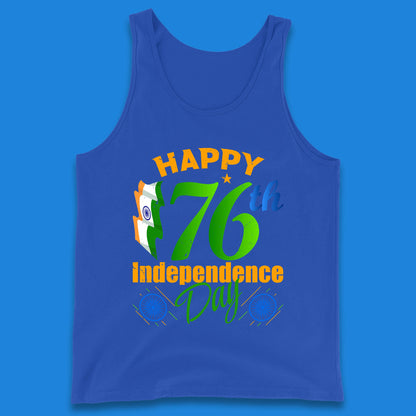 Happy India 76th Independence Day 15th August Patriotic Indian Flag Tank Top
