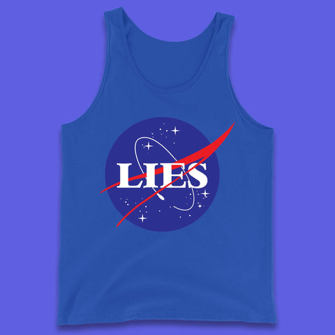 NASA Lies Logo Parody Tank Top
