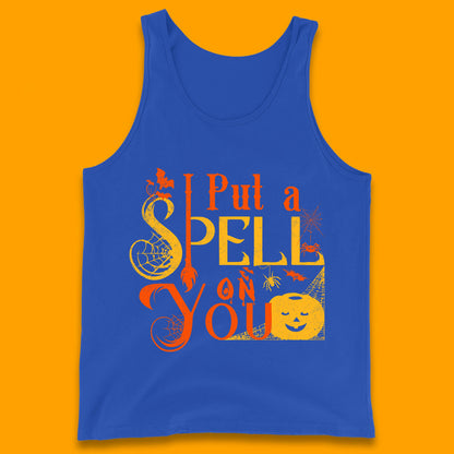 I Put a Spell on You Witch Broom Horror Spooky Scary Halloween Costume Tank Top