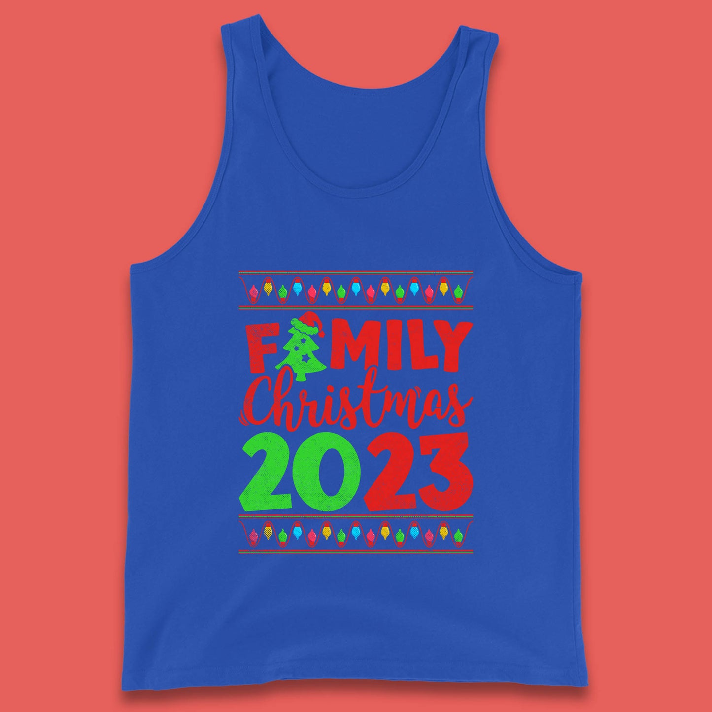 Family Christmas 2023 Merry Christmas Squad Xmas Matching Costume Tank Top