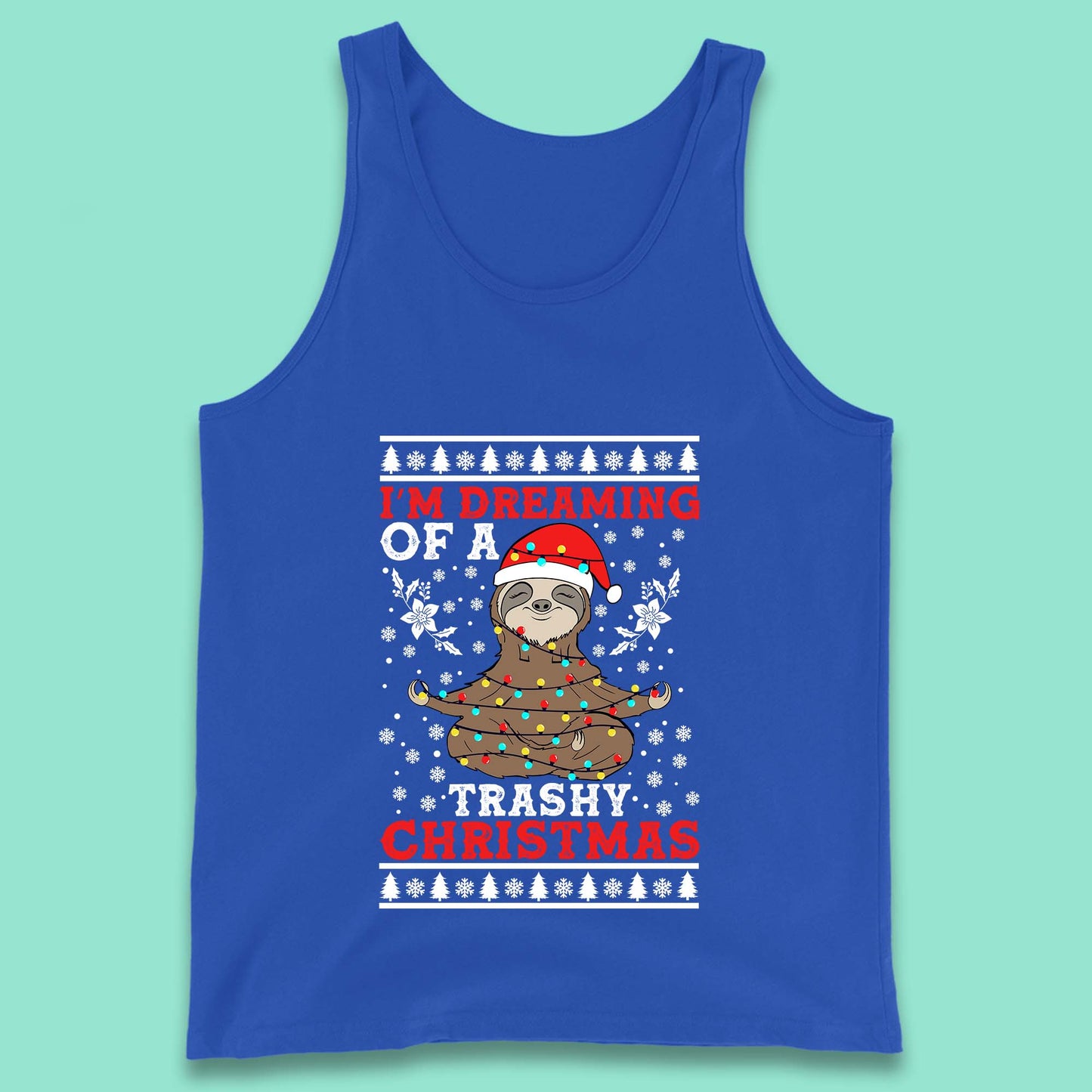 sloth christmas tank top