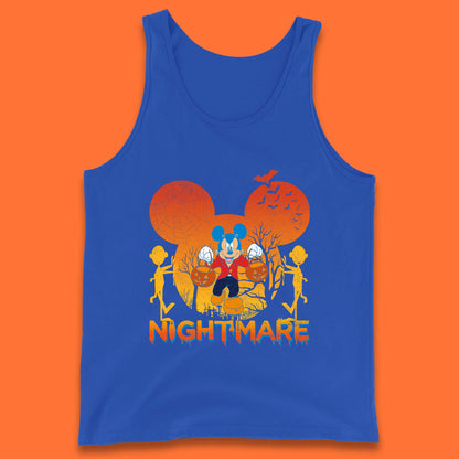 Halloween Nightmare Disney Mickey Mouse Holding Pumpkin Bucket Horror Scary Disneyland Trip Tank Top