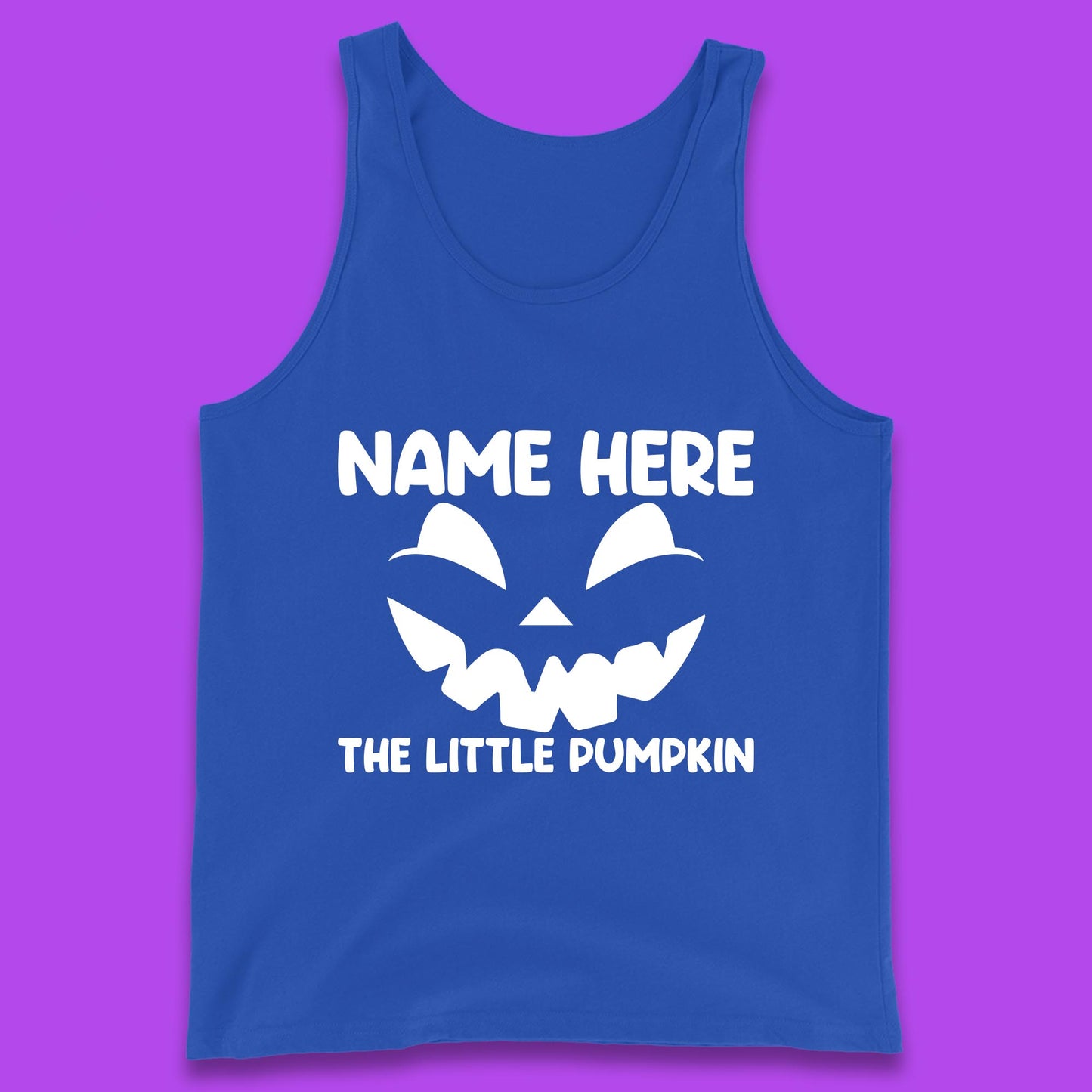 Personalised Your Name Here The Little Pumpkin Jack O Lantern Scary Spooky Face Tank Top