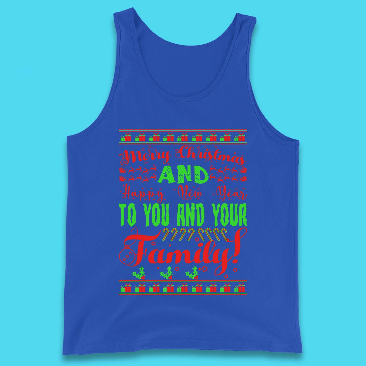 merry christmas family tank top