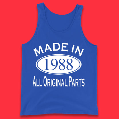 Made In 1988 All Original Parts Vintage Retro 35th Birthday Funny 35 Years Old Birthday Gift Tank Top