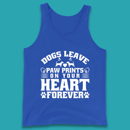 Dogs Leave Paw Print On Your Heart Forever Dog Paw Lovers Tank Top