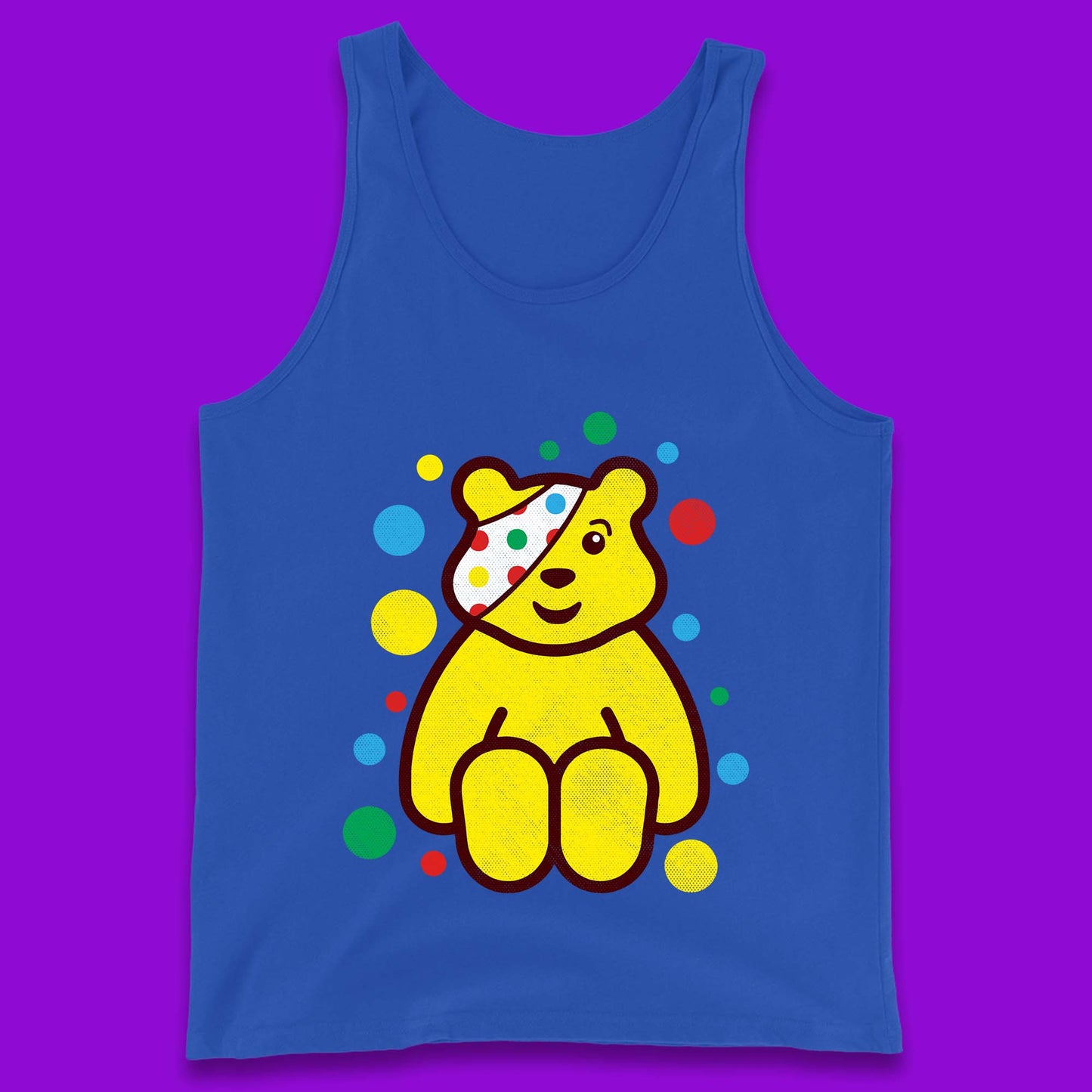 Children In Need Sitting Spotty Pudsey Bear Charity Raising Spotty Day Tank Top
