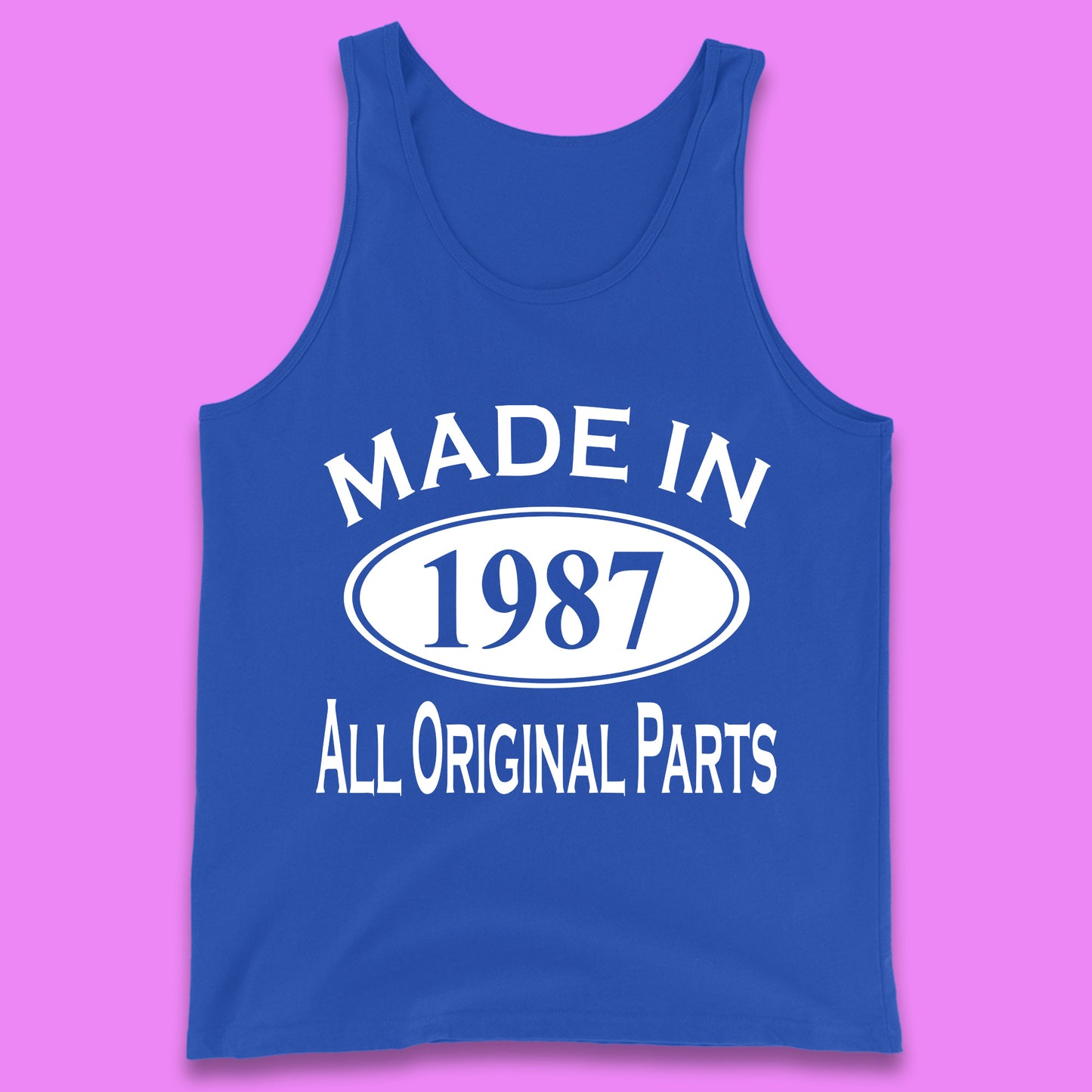 Made In 1987 All Original Parts Vintage Retro 36th Birthday Funny 36 Years Old Birthday Gift Tank Top