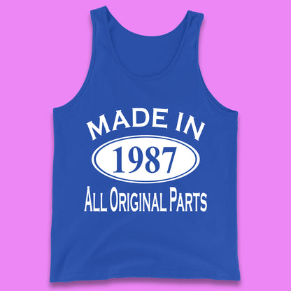 Made In 1987 All Original Parts Vintage Retro 36th Birthday Funny 36 Years Old Birthday Gift Tank Top