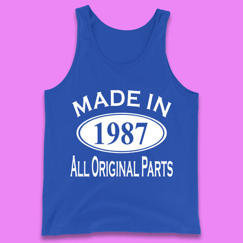Made In 1987 All Original Parts Vintage Retro 36th Birthday Funny 36 Years Old Birthday Gift Tank Top