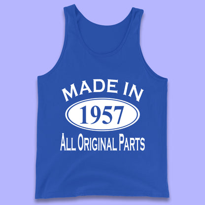 Made In 1957 All Original Parts Vintage Retro 66th Birthday Funny 66 Years Old Birthday Gift Tank Top