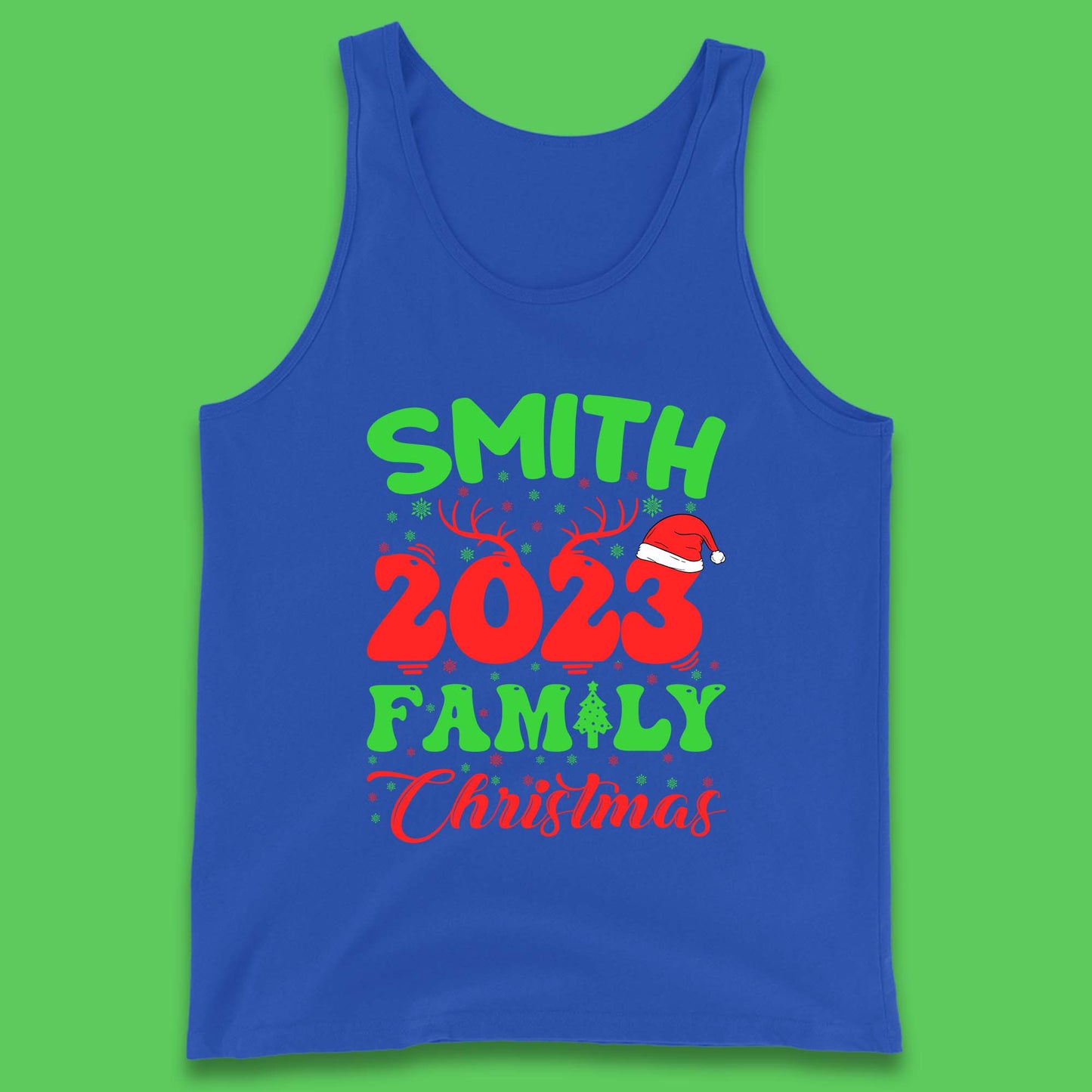 Personalised 2023 Family Christmas Your Name Xmas Matching Family Costume Tank Top