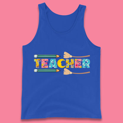 Halloween Teacher Spooky Teacher Ghost Halloween School Tank Top
