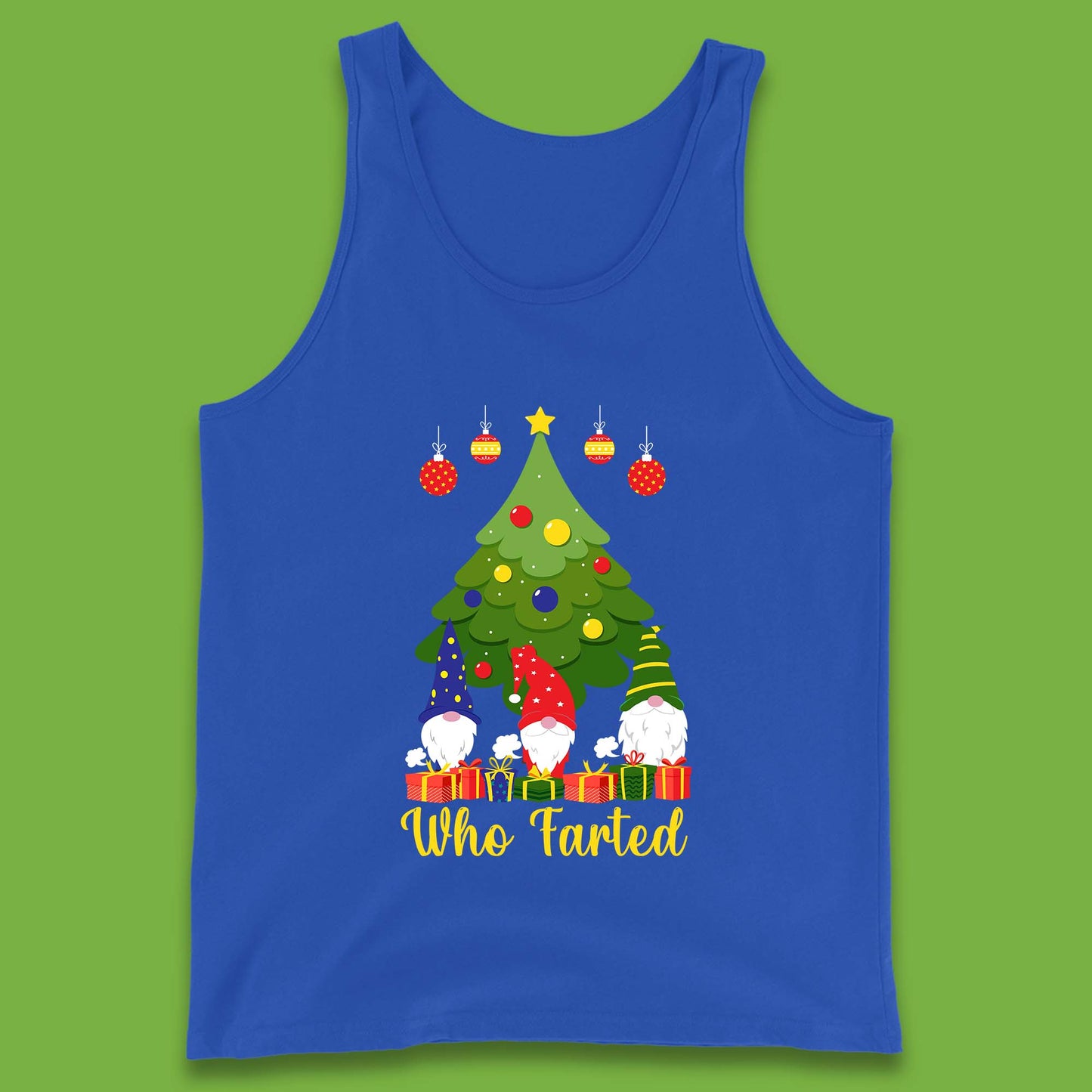 who farted christmas gnomes funny tank top