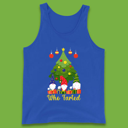 who farted christmas gnomes funny tank top