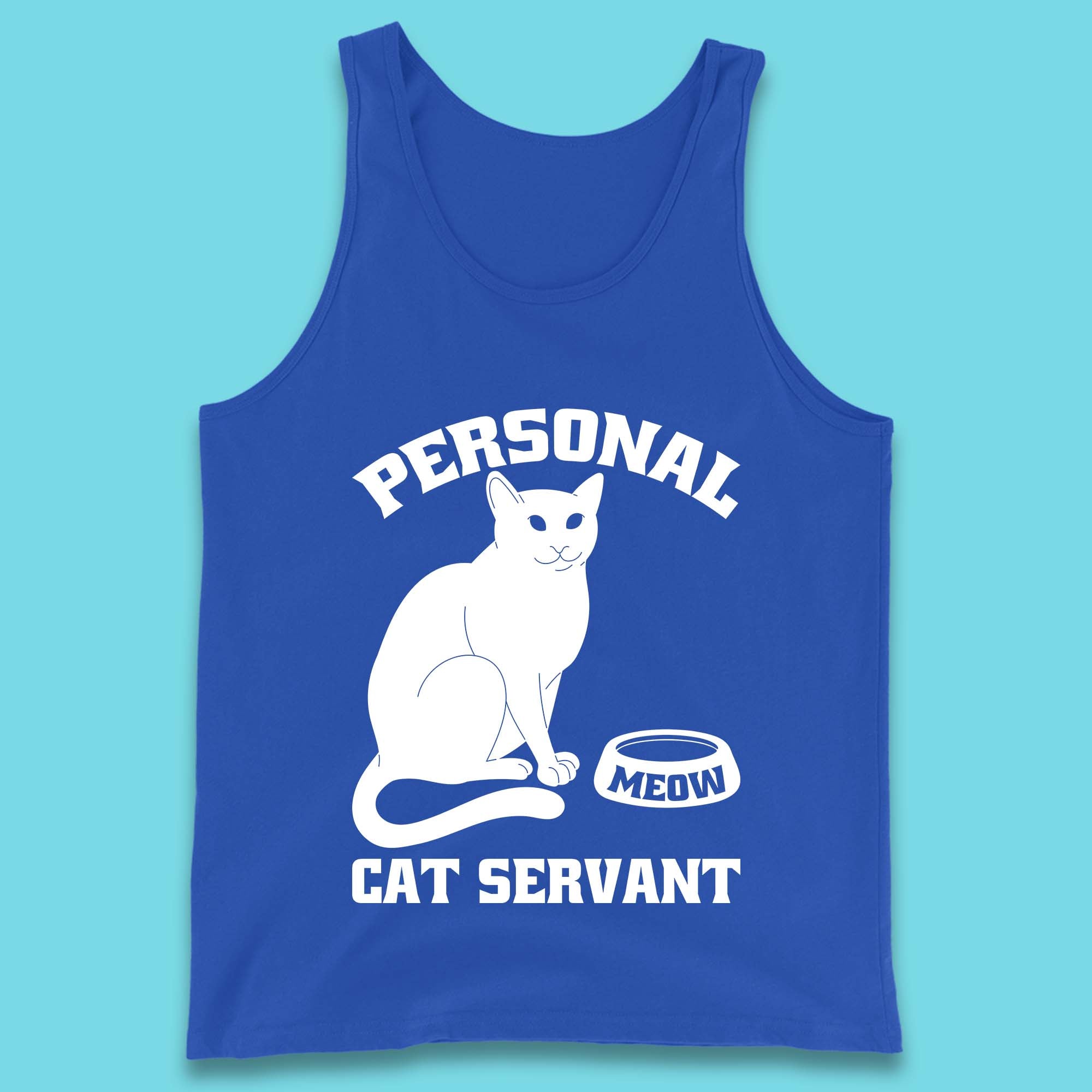 Personal Cat Servant Meow Funny Black Cat Lover Gift Tank Top